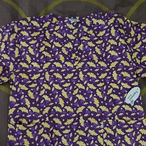 Peppermint Scrubs Nursing Hospital Nurse Hygienist Halloween Bat Skull NEW NWT
